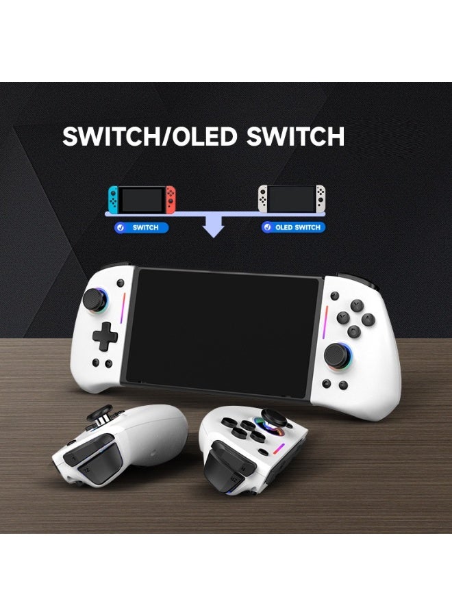 LinYuvo وحدة تحكم الألعاب بلوتوث Classic Joypad LinYuvo KS42 لجهاز Switch و Switch Lite و Switch OLED مع إضاءة RGB ملونة، عصا تحكم معدنية، جيروسكوب بستة محاور، وظيفة توربو، اهتزاز مزدوج قابل للتعديل، وظيفة قابلة للبرمجة، وظيفة انفجار توربو - Image 2